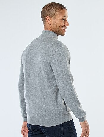 Gilet uni zippé avec col montant