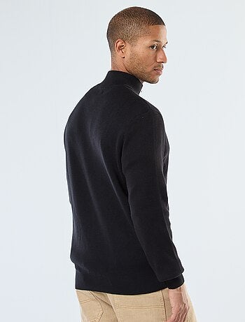 Gilet uni zippé avec col montant