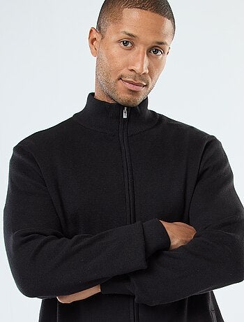 Gilet uni zippé avec col montant
