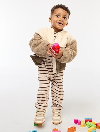 Gilet zippé col montant effet moutonné