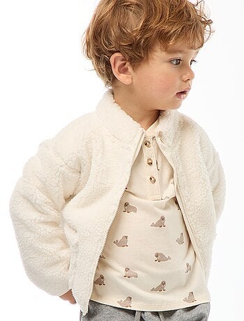 Gilet zippé effet moutonné