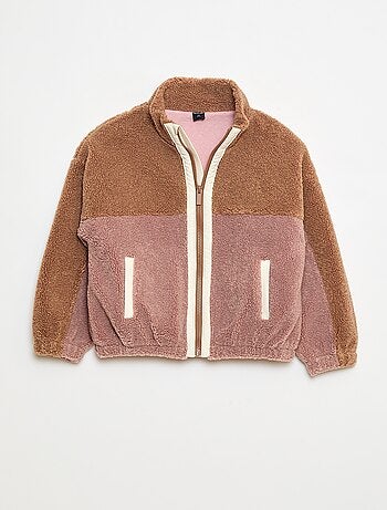 Gilet zippé effet moutonné