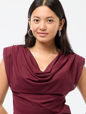 Haut à col bénitier sans manches drappé