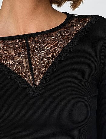 Haut en dentelle uni 'JDY'