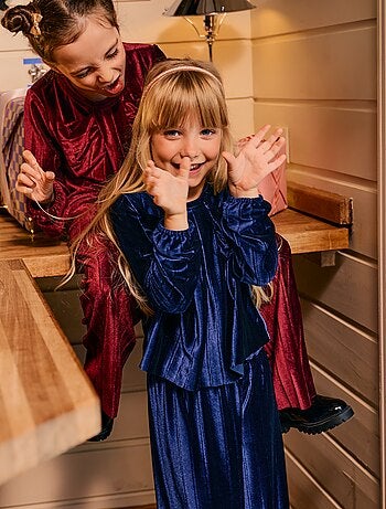 Haut en maille velvet côtelé avec nœud uni