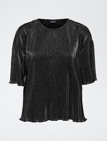 Haut plissé foil 'JDY' uni