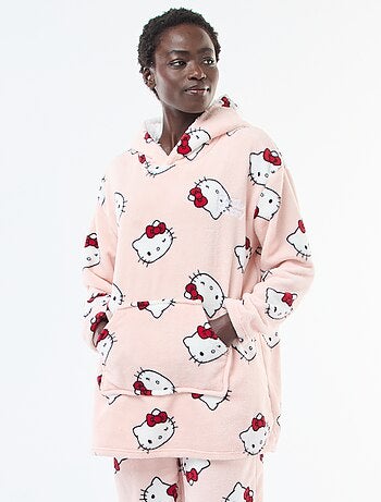 Hoodie de nuit 'Hello kitty' effet moutonné