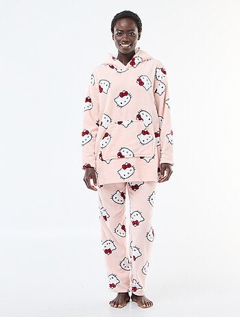 Hoodie de nuit 'Hello kitty' effet moutonné