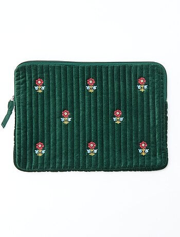Housse ordinateur 'Kiabi x Painvin' en velours coton