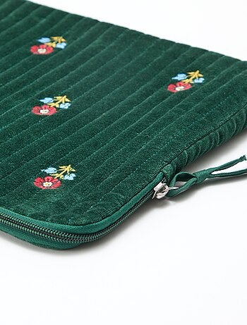 Housse ordinateur 'Kiabi x Painvin' en velours coton