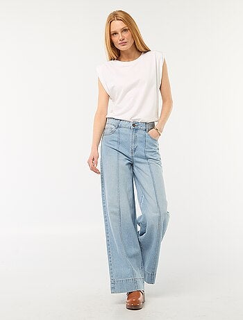Jean coupe wide leg à 5 poches
