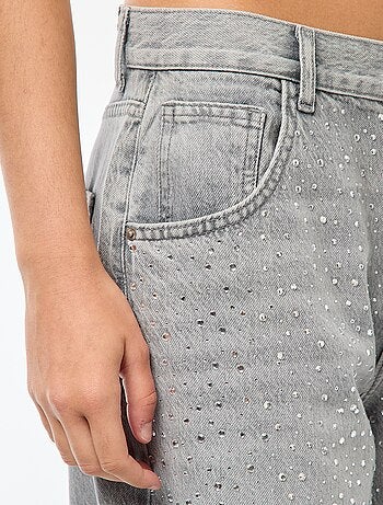 Jean droit avec strass