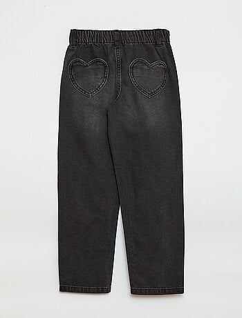 Jean mom avec poches en forme de cœur