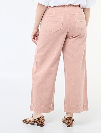 Jean palazzo en twill taille haute