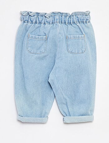 Jean paperbag avec liens à nouer à la taille