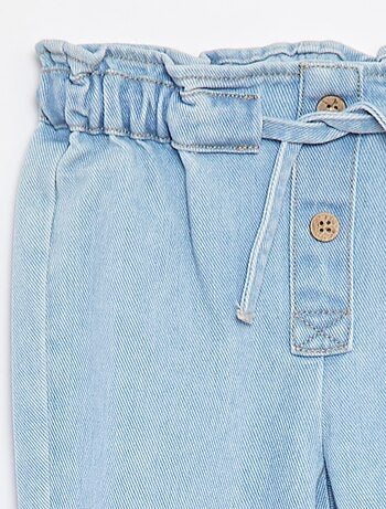 Jean paperbag avec liens à nouer à la taille