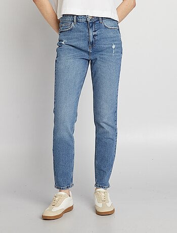 Jean slim à taille haute avec abrasions