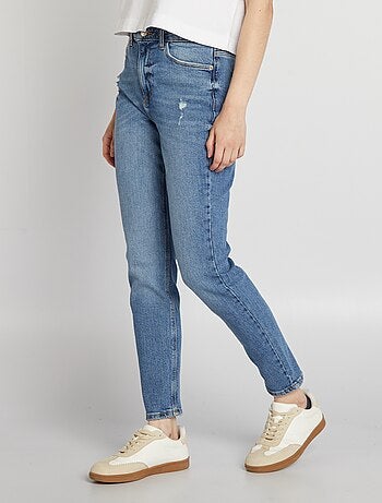 Jean slim à taille haute avec abrasions