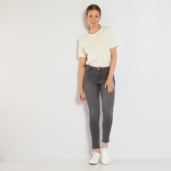 jean gris foncé slim femme