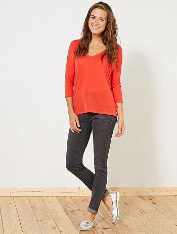 Jean slim super taille haute - Longueur US32 - Kiabi