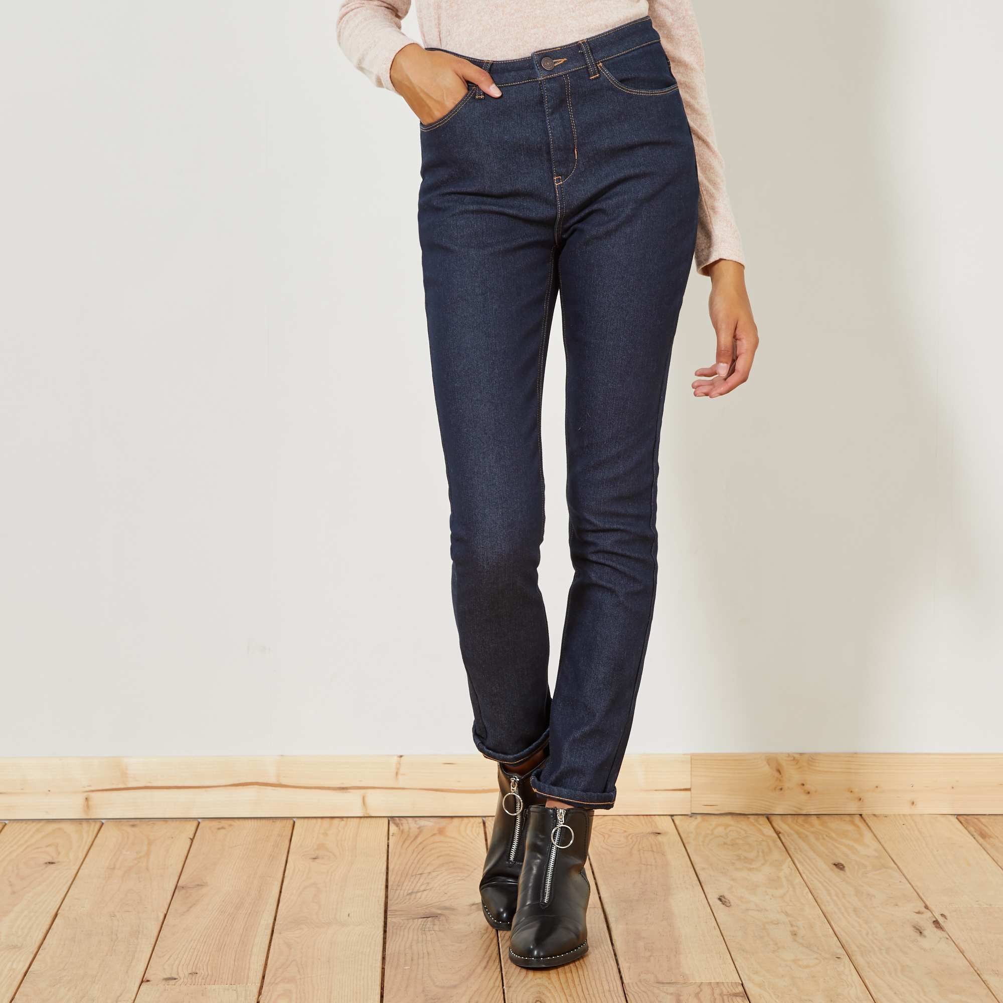 jean brut taille haute