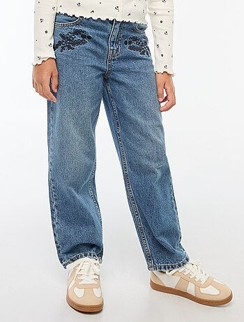 Jean straight avec broderies