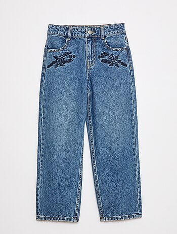 Jean straight avec broderies