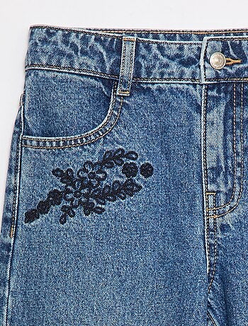 Jean straight avec broderies