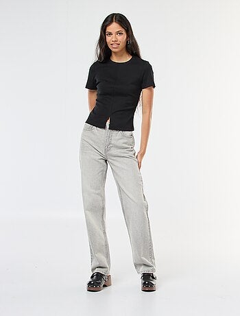 Jean straight taille haute