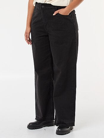 Jean wide leg avec bords à cru