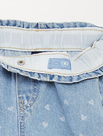 Jean wide leg avec broderies cœurs