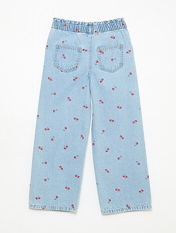 Jean wide leg imprimé fantaisie