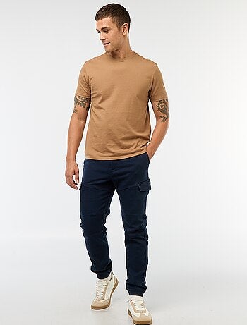 Jogging cargo uni en coton