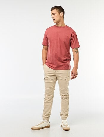 Jogging cargo uni en coton