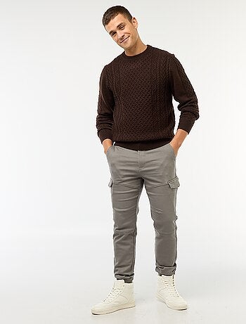 Jogging cargo uni en coton