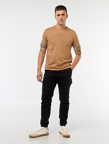 Jogging cargo uni en coton