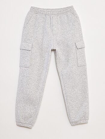 Jogging en molleton uni multi-poches