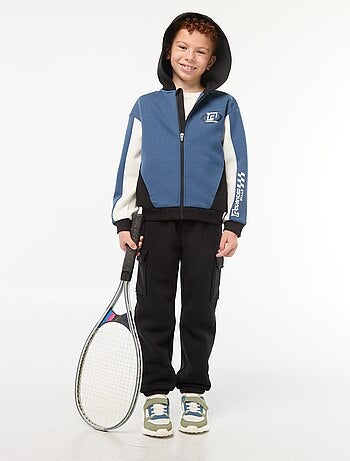 Jogging en molleton uni multi-poches