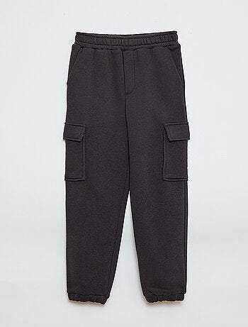 Jogging en molleton uni multi-poches
