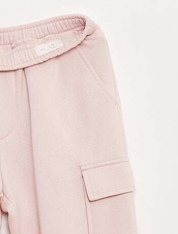 Jogging en molleton uni multi-poches