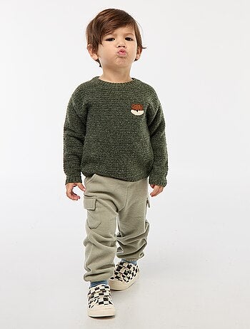 Jogging rib en coton uni