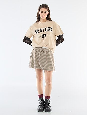 Jupe boule à carreaux