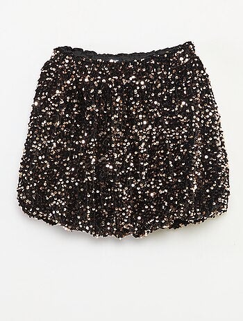 Jupe courte en sequins unie