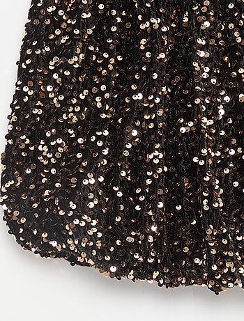 Jupe courte en sequins unie