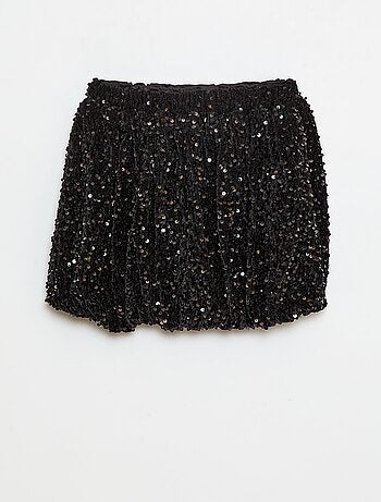 Jupe courte en sequins unie