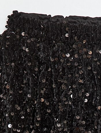 Jupe courte en sequins unie