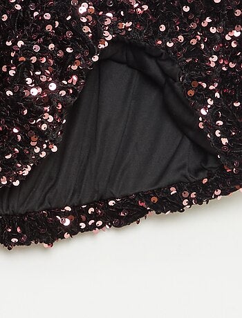 Jupe courte en sequins unie