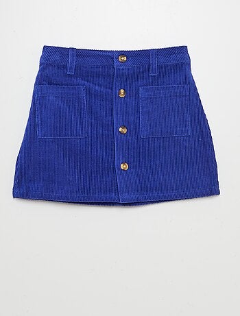 Jupe courte en velours côtelé