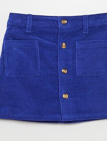 Jupe courte en velours côtelé