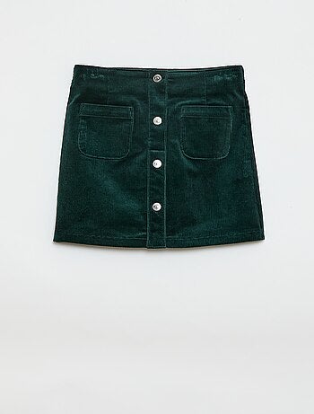 Jupe en velours coupe courte et droite